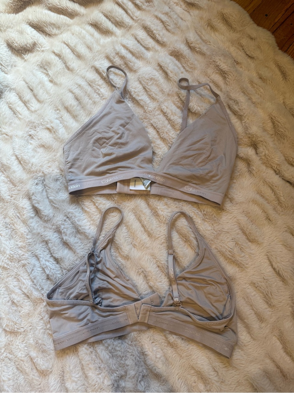 Calvin Klein Women's Taupe Wireless Bralettes - Neutral Two-Pack